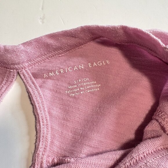 American Eagle Babydoll T-Shirt Pink-ish Purple Size Small Oversized - Picture 4 of 9